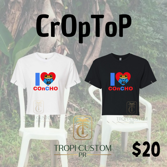 I Love Concho Crop Top