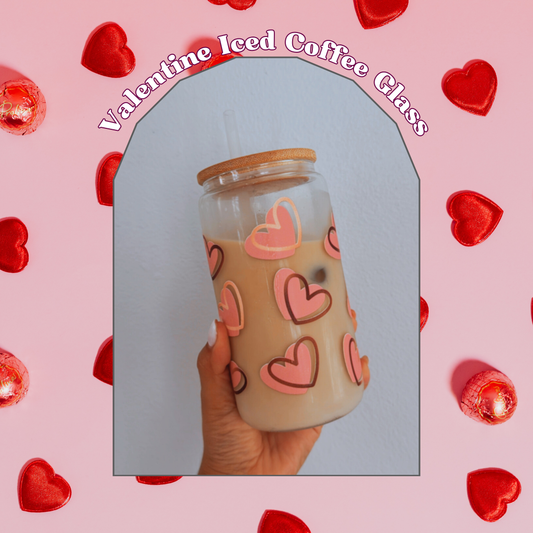 Valentine Iced Coffee Glass
